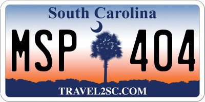 SC license plate MSP404