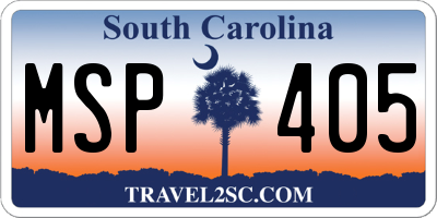 SC license plate MSP405