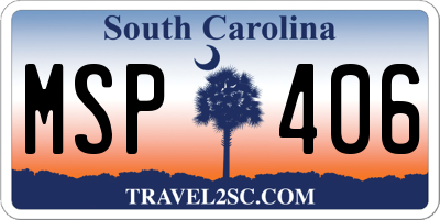 SC license plate MSP406