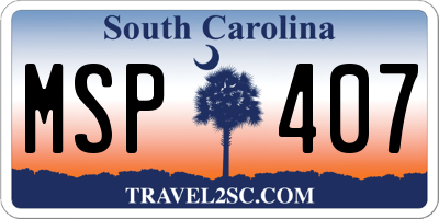 SC license plate MSP407