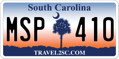 SC license plate MSP410