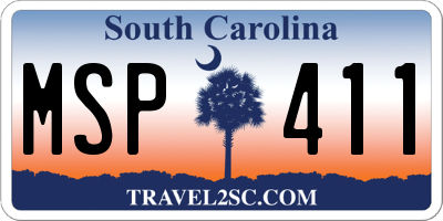 SC license plate MSP411