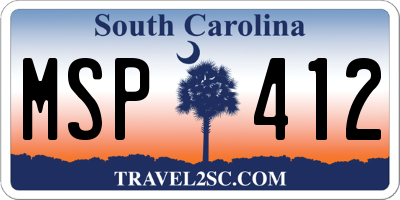 SC license plate MSP412
