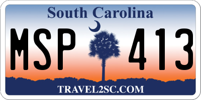 SC license plate MSP413
