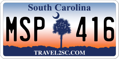 SC license plate MSP416