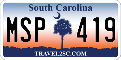 SC license plate MSP419