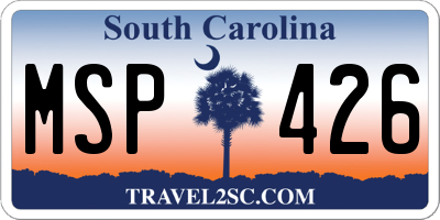 SC license plate MSP426