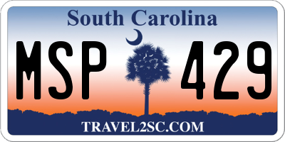 SC license plate MSP429