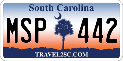 SC license plate MSP442