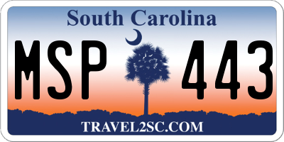 SC license plate MSP443