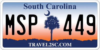 SC license plate MSP449