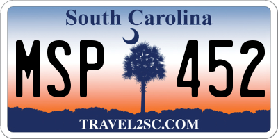 SC license plate MSP452