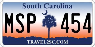 SC license plate MSP454