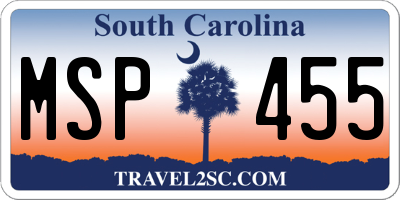 SC license plate MSP455