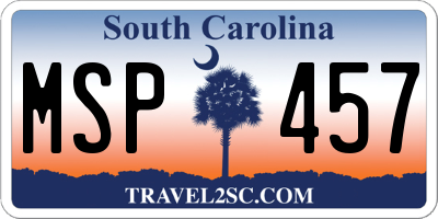 SC license plate MSP457