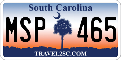 SC license plate MSP465