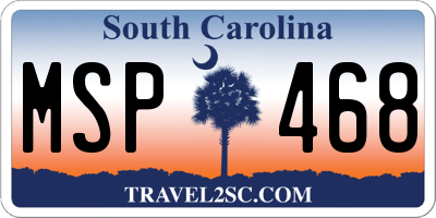 SC license plate MSP468