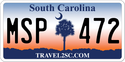 SC license plate MSP472