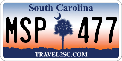 SC license plate MSP477
