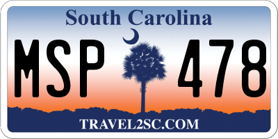 SC license plate MSP478