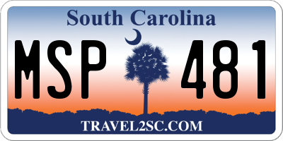 SC license plate MSP481