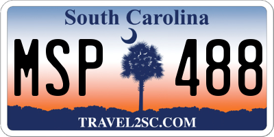 SC license plate MSP488