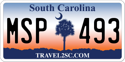 SC license plate MSP493