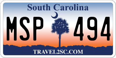 SC license plate MSP494