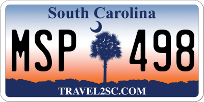 SC license plate MSP498