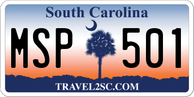 SC license plate MSP501
