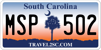 SC license plate MSP502