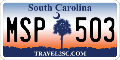 SC license plate MSP503