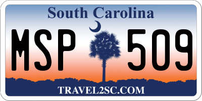 SC license plate MSP509