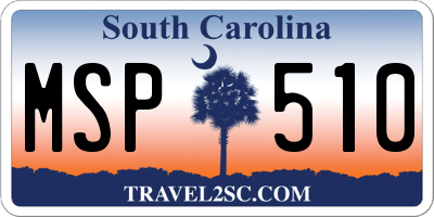 SC license plate MSP510
