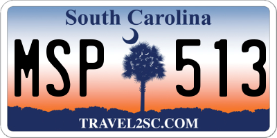 SC license plate MSP513