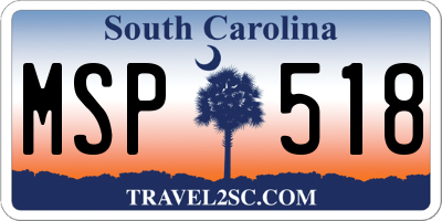 SC license plate MSP518