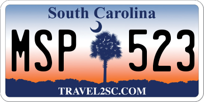 SC license plate MSP523