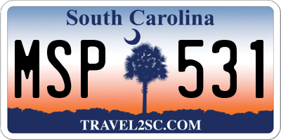 SC license plate MSP531