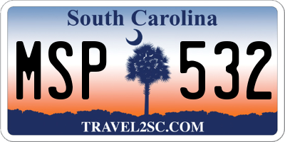 SC license plate MSP532