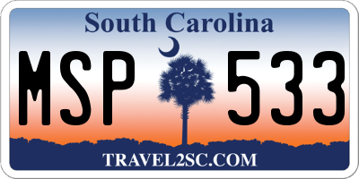 SC license plate MSP533