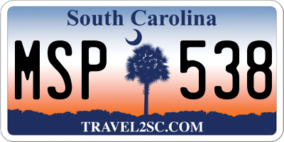 SC license plate MSP538