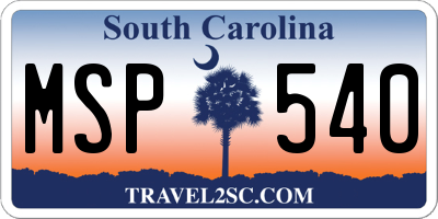 SC license plate MSP540