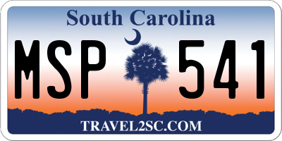 SC license plate MSP541