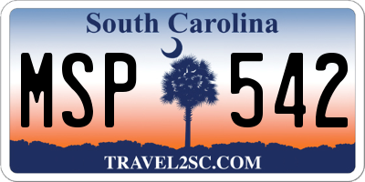 SC license plate MSP542