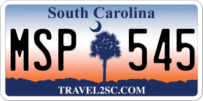 SC license plate MSP545