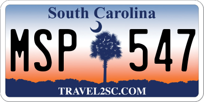 SC license plate MSP547
