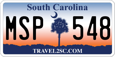 SC license plate MSP548