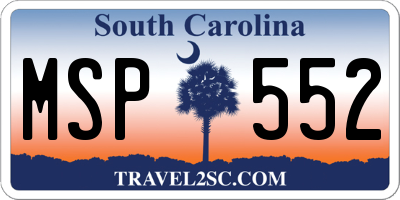 SC license plate MSP552
