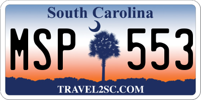SC license plate MSP553