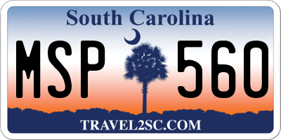 SC license plate MSP560